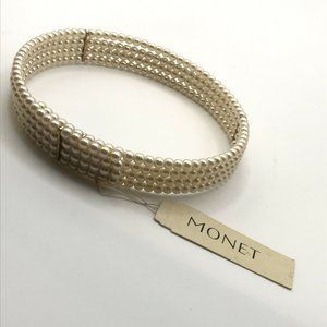 NWT RARE Vintage Monet 4-Strand Faux Pearl Choker Necklace